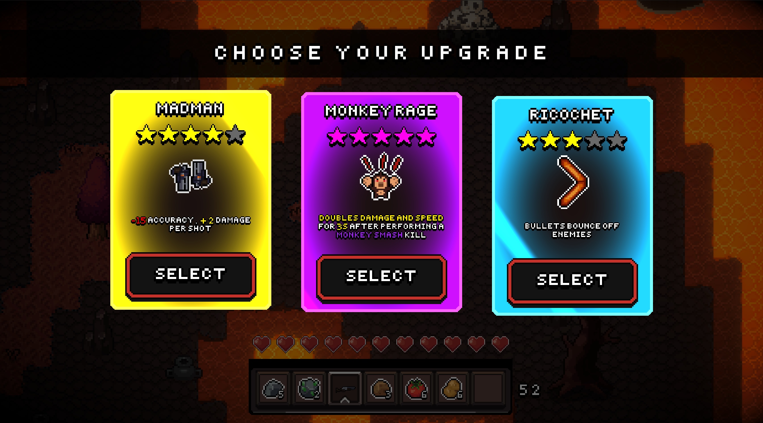 Monkeys Don’t Fear Hell: Upgrade Choice